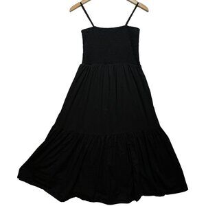 J. Crew Women's Tiered Smocked Dress Cottagecore Summer Size Small Black Solid